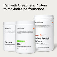 Momentous Fuel in athlete training session during endurance workout.