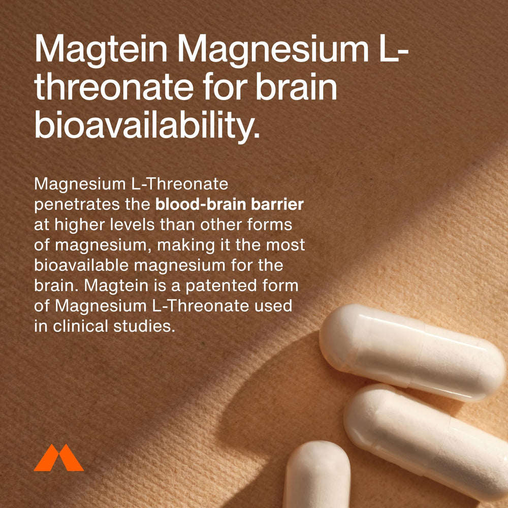 Label closeup of Momentous Magtein highlighting magnesium L-threonate.