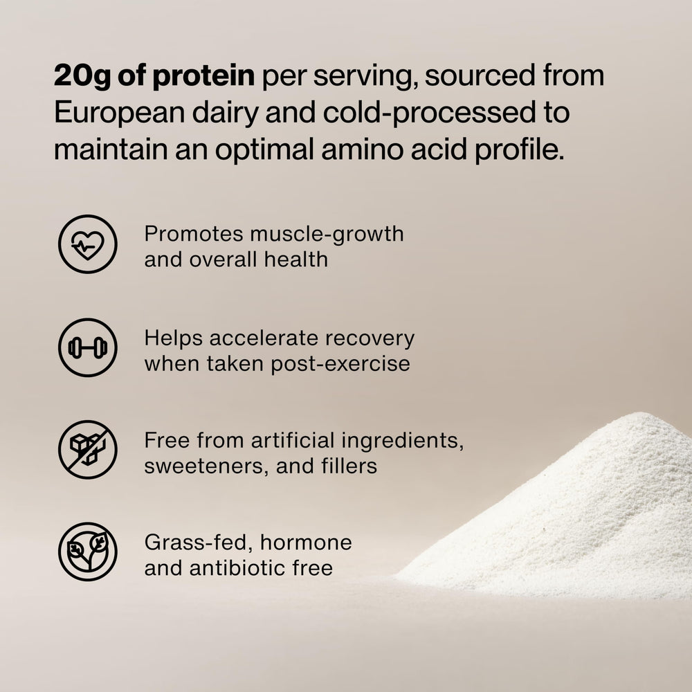 Momentous Whey Vanilla Tub and Label emphasizes versatile vanilla flavor for shakes.
