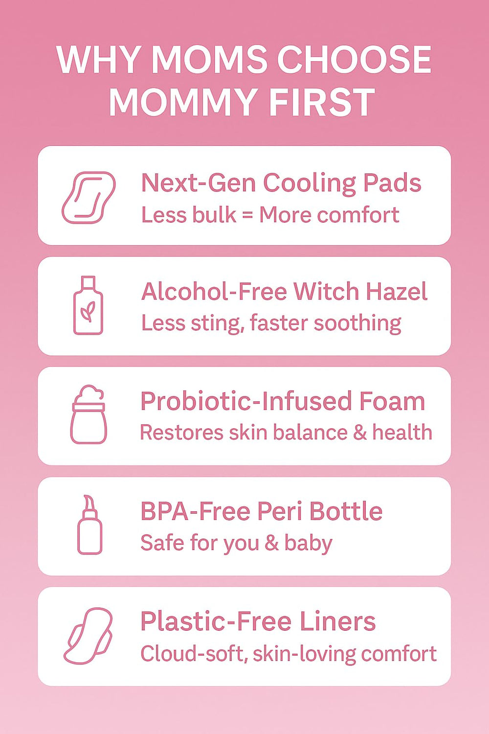 Mommy First witch hazel healing foam for gentle soothing and recovery.