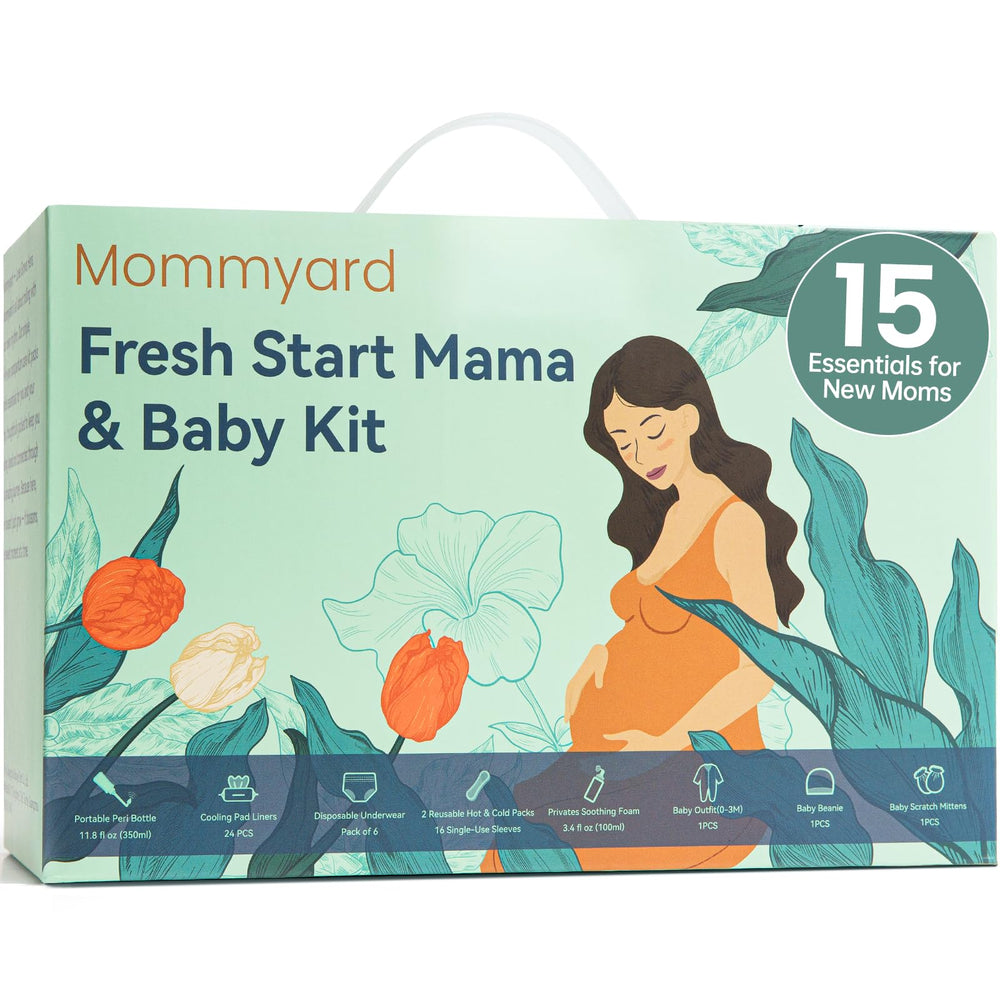 Mommyard postpartum bottle pour supports gentle cleansing after delivery.