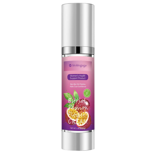 MoMogege bioestriol cream packaging shows a 50ml tube for daily use.
