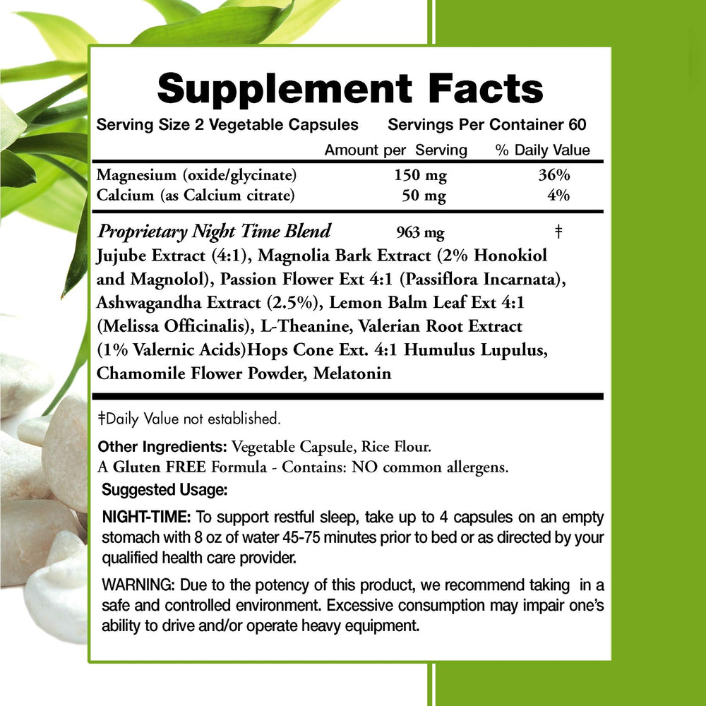 Moms For Nutrition All Natural Muscle Relax PM Plus back label details ingredients for informed choices