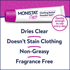 Monistat Chafing Relief Powder Gel fragrance-free for sensitive skin areas