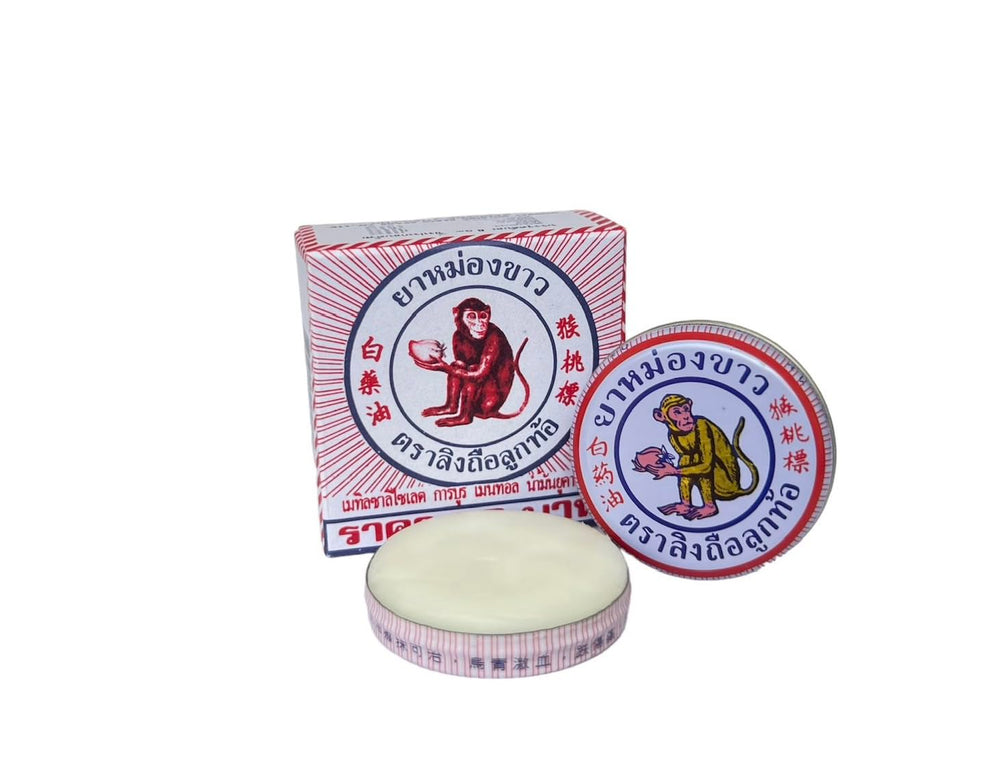 Aromas of menthol and camphor from MONKEY HOLDING PEACH Balm for instant cooling.