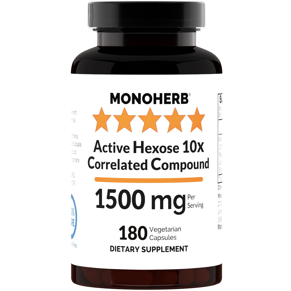 MONOHERB Active Hexose bottle pour with pure extract for daily supplementation.