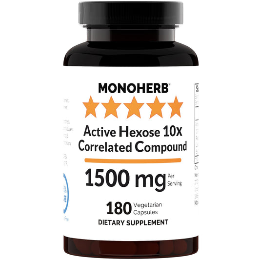 MONOHERB Active Hexose bottle pour with pure extract for daily supplementation.