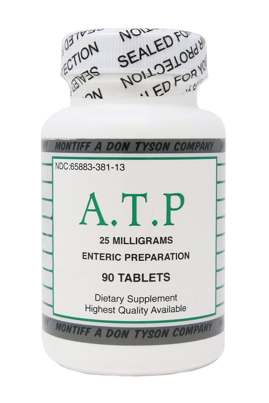 Montiff ATP 25 mg tablets bottle and pack showing daily supplement use.