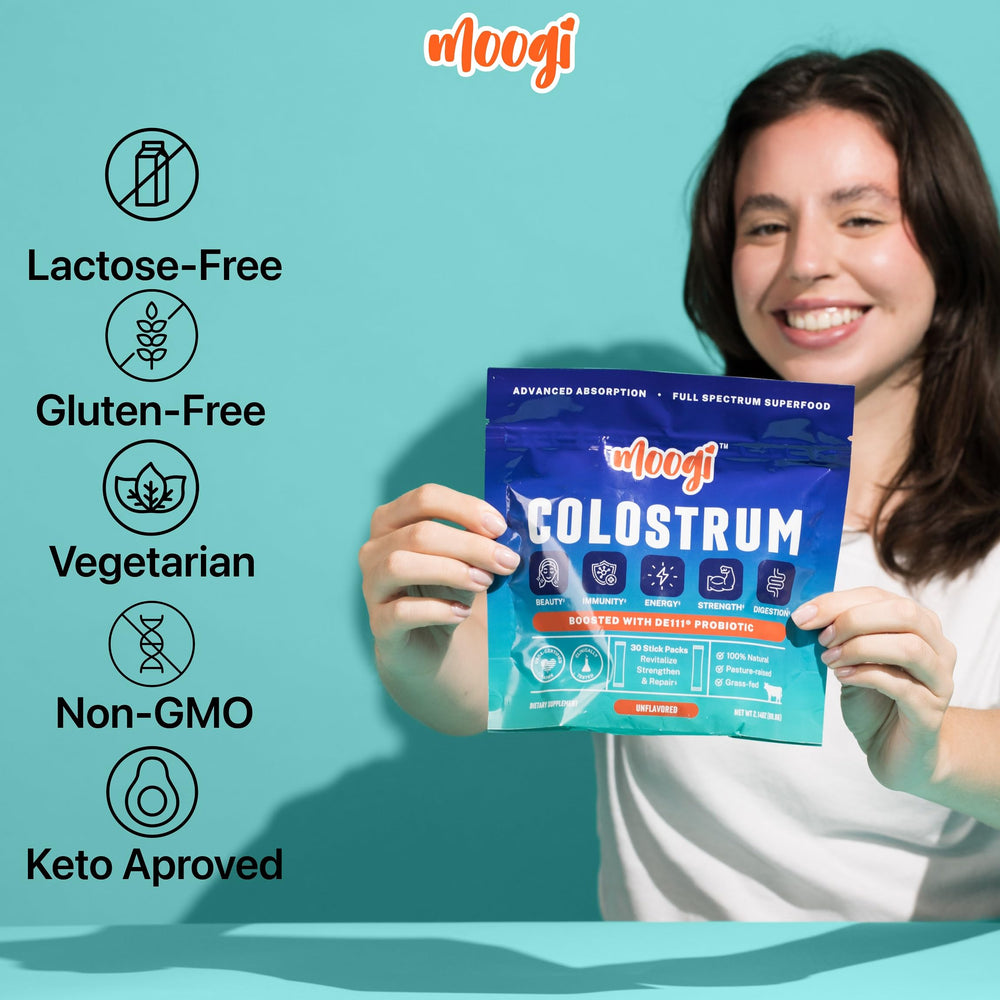 Moogi grass-fed sources with safety testing ensure premium quality.