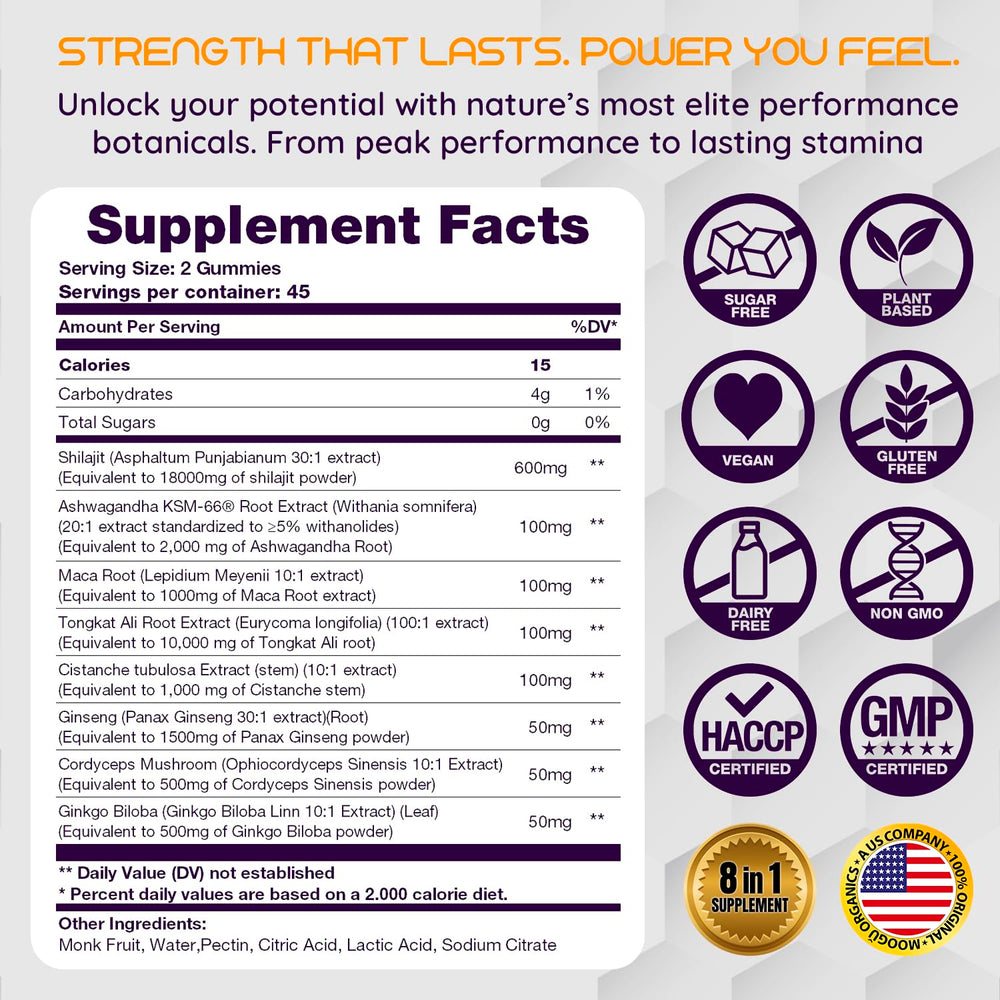 Tongkat Ali 100:1 extract supports energy and drive.