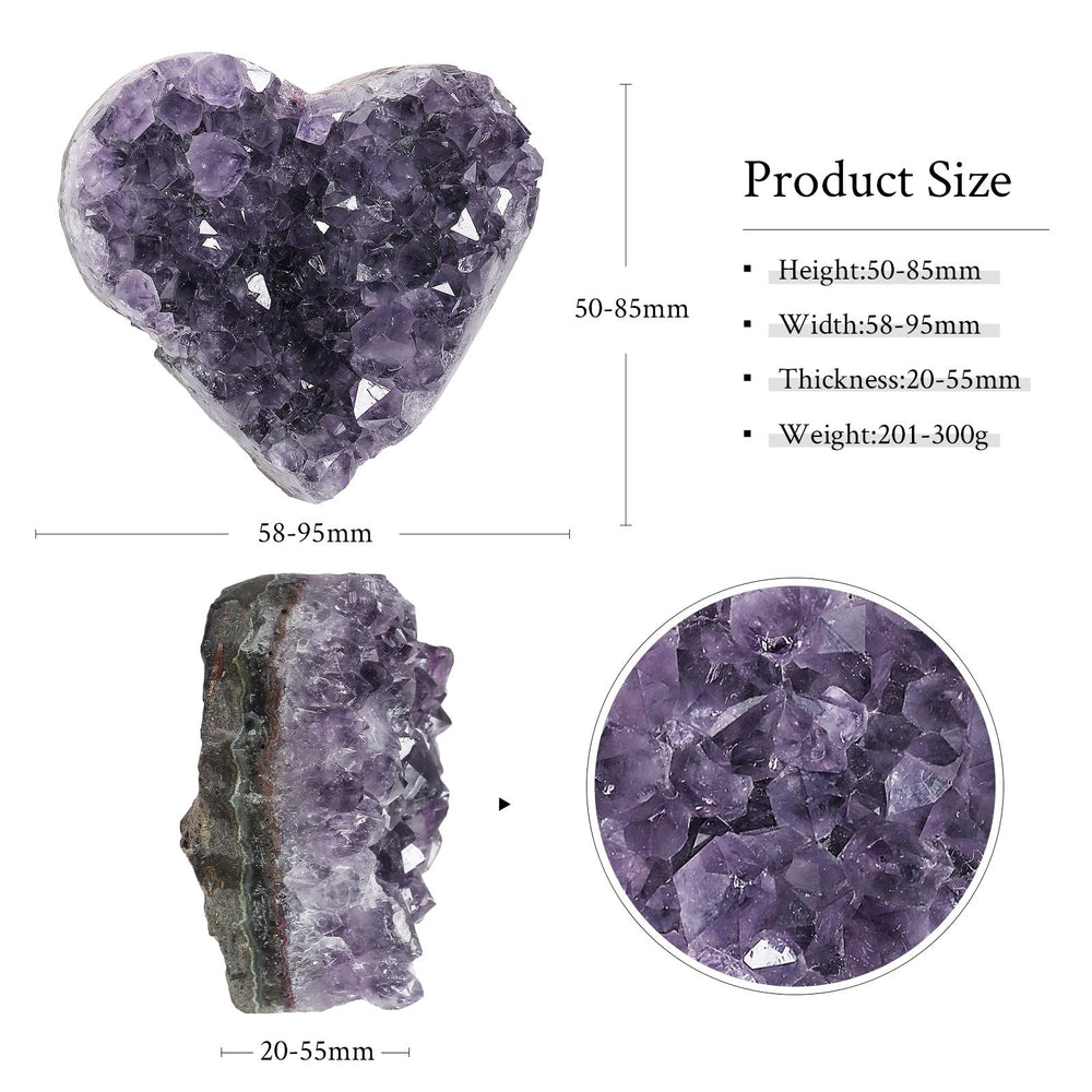 Mookaitedecor amethyst heart cluster natural texture showcases crystal facets for tactile allure