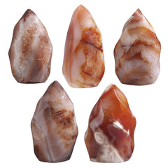 Mookaitedecor Carnelian Flame Tower stable base ensures steady tabletop display
