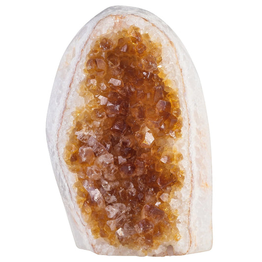 Mookaitedecor citrine crystal cluster geode with vibrant yellow display for home decor