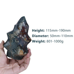 mookaitedecor Ocean Jasper Flame Tower carved symbolizing energy and creativity for home decor