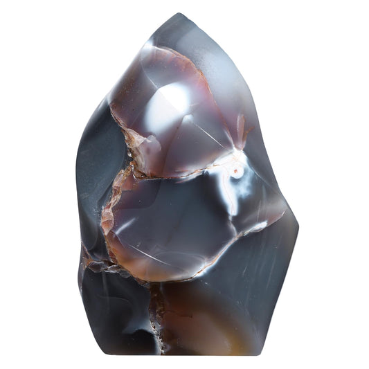 mookaitedecor orca agate flame tower displayed as a calming meditation centerpiece