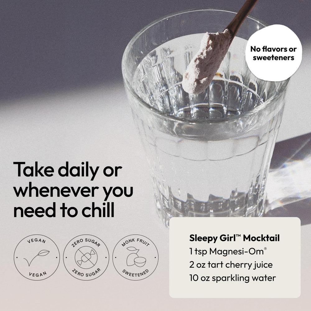 Moon Juice Magnesi-Om sleep mocktail idea with tart cherry juice and fizz