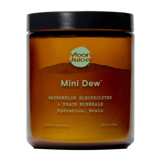 Moon Juice Mini Dew bottle front view highlighting hydration and minerals