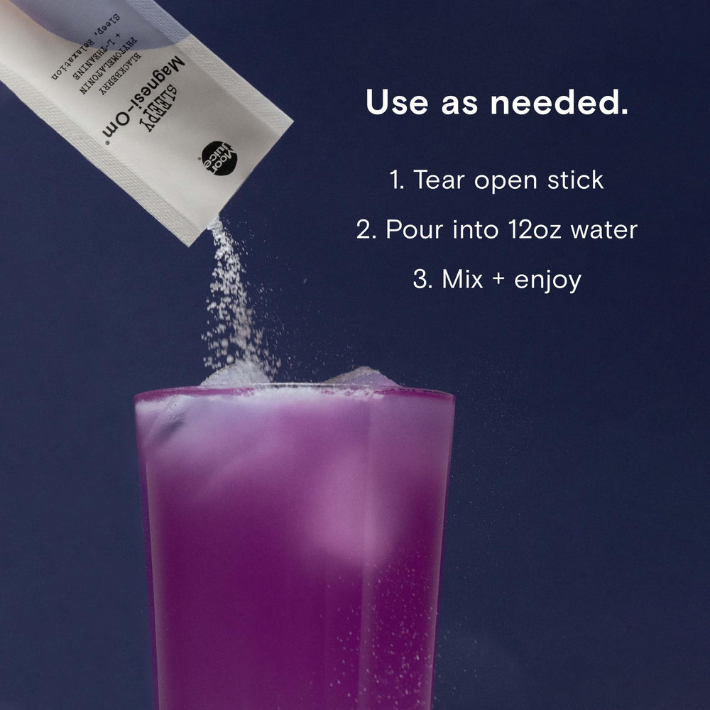 Moon Juice Sleepy Magnesi-Om packaging on shelf highlights clean label.