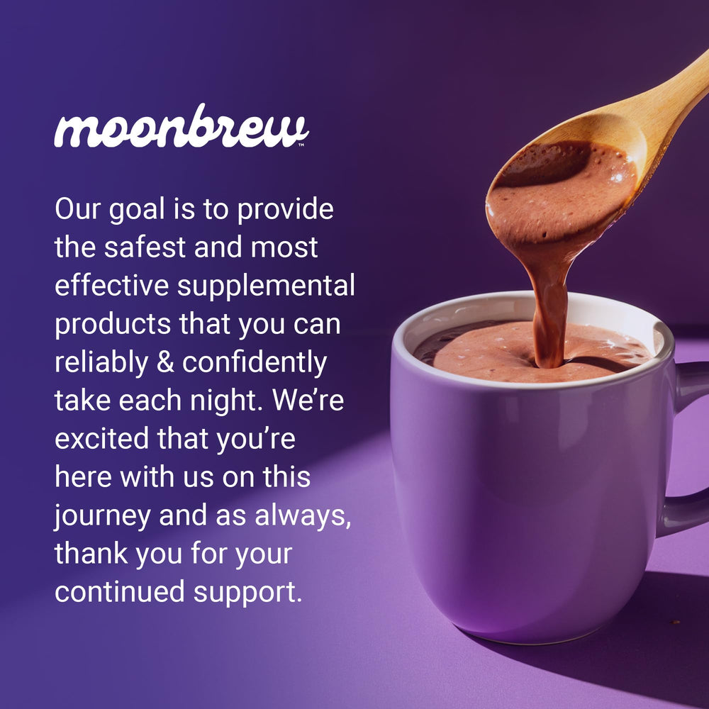 MoonBrew night-time routine scene with mug and book for wind-down