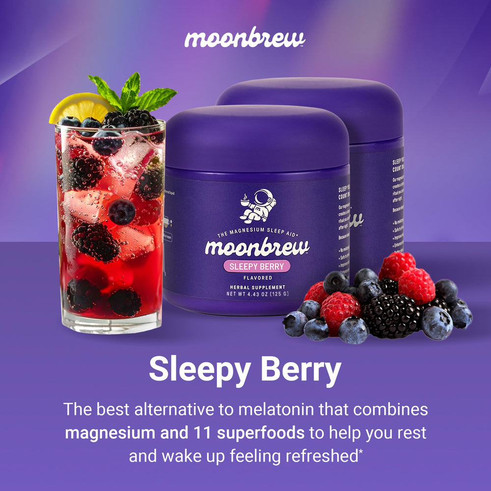 MoonBrew Sleepy Berry jar opening ready to mix before bed.