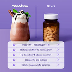 MoonBrew packaging seal indicating GMP/FDA compliance and third-party testing