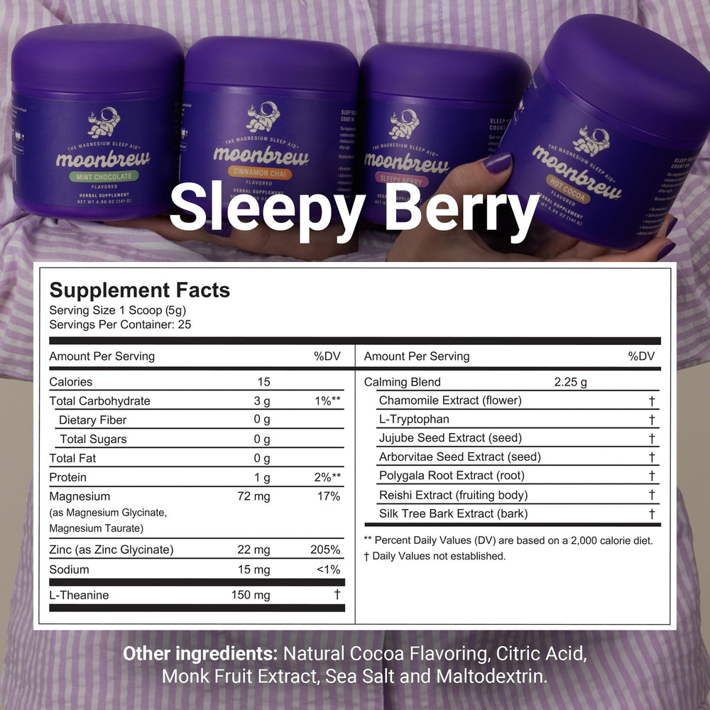 MoonBrew Sleepy Berry scoop for easy nightly preparation.