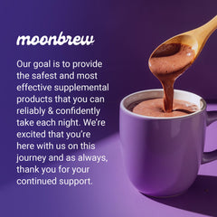 MoonBrew stirring at bedtime, mixing Sleepy Berry into water.