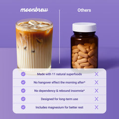 MoonBrew Vanilla Latte with non-dairy milk served warm.