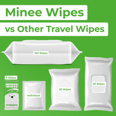 Moonies green tea scented antibacterial wipes refresh hands and surfaces.
