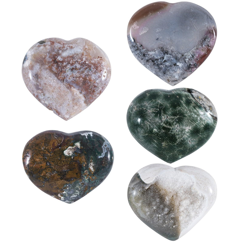 Moonsix Ocean Agate Puffy Heart hand-holding instills calm during daily routines.