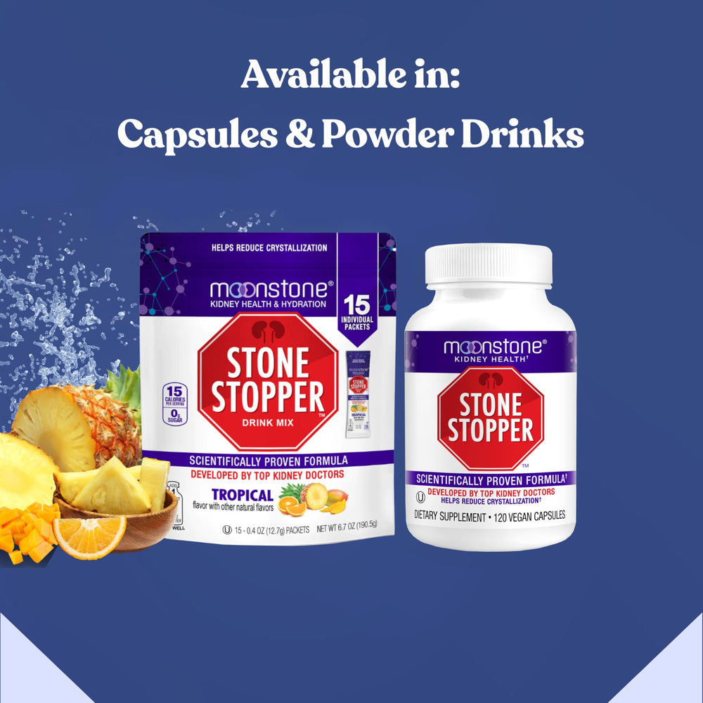 Moonstone Stone Stopper Drink Mix packaging display for daily use