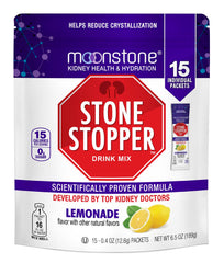 Moonstone Stone Stopper lemonade bottle shows a bright citrus beverage ready to hydrate.