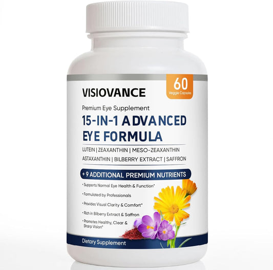 MORANDEE VisioVance bottle front promoting daily eye support.