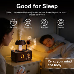 Mor bou Raindrop diffuser shows 7-color LED lights for calming ambiance.