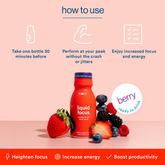 More Labs Liquid Focus ingredients label highlighting caffeine and ginseng blend.