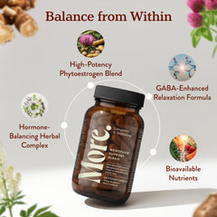 More. Longevity & Wellbeing capsule close-up showing easy daily dosage.