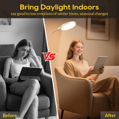Morfone Happy Light Therapy Lamp anti-tip base ensuring stable placement during use