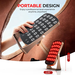 Morfone red light panel timer control and stand enabling precise session planning.