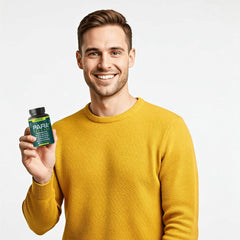 Morpha Organics Para Defense capsules arranged on table for daily digestive wellness.