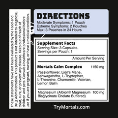Mortals Mental Balance capsules closeup showing Ashwagandha and L-Theanine for relaxation and focus.