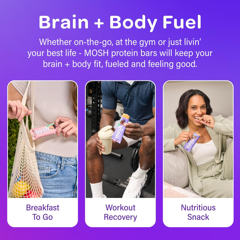 MOSH bar highlighting Cognizin and ashwagandha as brain-supporting ingredients.