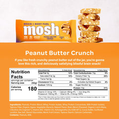 MOSH keto bars label info highlights Cognizin and vegan, low-sugar nutrition.