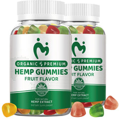 MOSRAY Hemp Gummies packaging highlights organic hemp extract for daily calm and relaxed evenings.