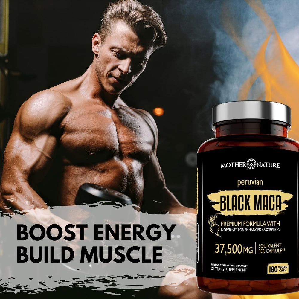 Mother Nature Organics BioPerine inclusion signals enhanced nutrient absorption benefits.