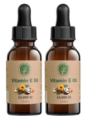 Mother Nature's Essentials Vitamin E Oil ingredients label shown on packaging supports transparent, plant-based care.