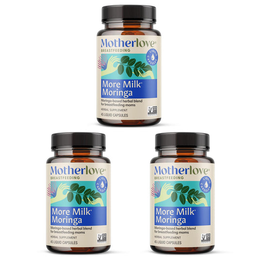 Motherlove More Milk Moringa bottle front for lactation support