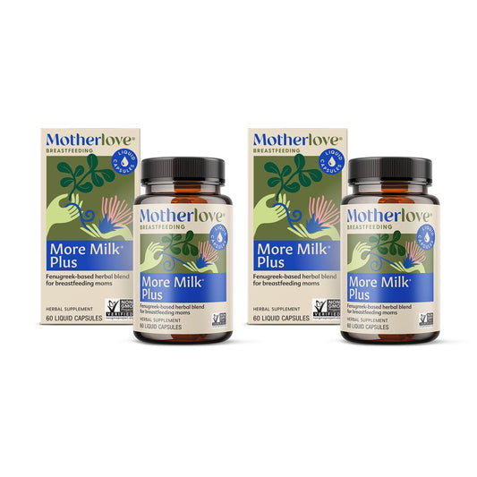 Motherlove More Milk Plus bottle with herbal blend may support lactation.