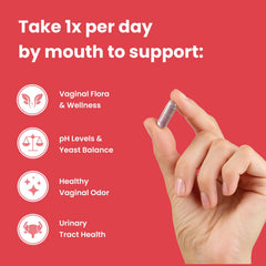 Mother's Promise capsules with delayed-release coating for gut-to-vagina support