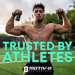 Motiv-8 capsules closeup suitable for easy daily pre-workout use and energy