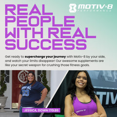 Packaging of Motiv-8 pre-workout highlighting sugar-free formula